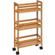 5 Simply Smart carrinho com rodas, 3 níveis, bambu, 36 x 15 x 74.5 cm