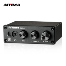 AIYIMA DAC-A2 HiFi Audio Decoder, USB Kopfhörerverstärker mit optischem und koaxialem Ausgang für PC und aktive Lautsprecher