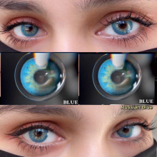 UYAAI Taylor DNA gekleurde contactlenzen, set van 2, Russian Blue, voor cosmetische doeleinden