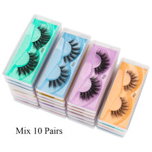 SHIDISHANGPIN kunstwimperen, 10 paar, 3D mink stijl, zwart, handgemaakt voor make-up
