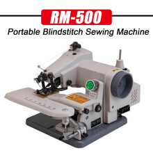 Machine à coudre à point invisible RM-500, 220V, portable avec bras pliable et table pivotante, pour finitions vêtements