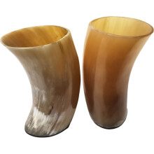 Mythrojan conjunto de 2 canecas de chifre de boi, 250 ml, estilo nórdico medieval