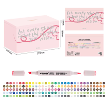 ARRTX Marqueurs à alcool OROS, 160 couleurs, double pointe pinceau et biseautée, pour dessin et manga
