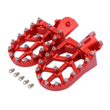 Repose-pieds pour moto, pédales en alliage d'aluminium 6061 avec dents en acier trempé, Rouge