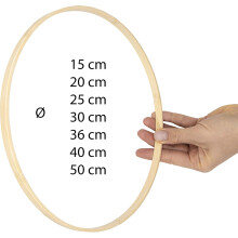 EkoDeko, conjunto de 5 anéis de bambu, 30 cm, para artesanato e decoração