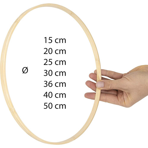 EkoDeko, conjunto de 5 anéis de bambu, 30 cm, para artesanato e decoração
