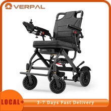 Fauteuil roulant électrique tout terrain, pliable, double moteur, avec accoudoirs réglables, 16,5 kg