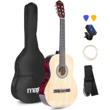 MAX SoloArt, guitarra clássica espanhola, madeira, tamanho 4/4, cordas de nylon