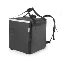 HENDI Mochila isotérmica para transporte de pizzas e alimentos, impermeável, preta, 41x41x48 cm