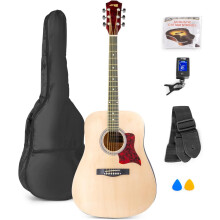 MAX SoloJam, guitarra acústica Western, natural, para principiantes, tamanho real