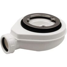 Válvula de Desague para Chuveiro, Sifão de 140 mm de Diâmetro, Aro de Aço Inoxidável com Contentor de Resíduos