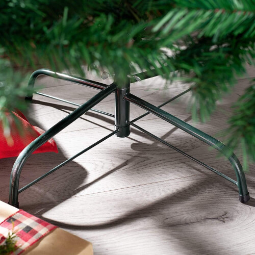 Árvore de Natal Artificial, 150 cm, Verde, Com Suporte de Metal Plegável 1