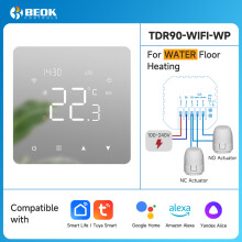 Vancoo Wasserbodenheizungssystem, Smart WIFI Thermostat mit zentralen Stellantrieben und 8-Kammer-Hub-Controller, 110–240 V
