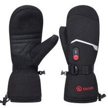 Savior verwarmde wanten, S66E, zwart, oplaadbare accu voor wintersporten