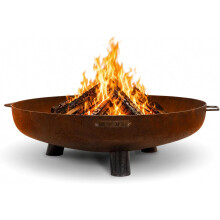 MOODZ Brasero Exterior XL, Ø 100 cm, Aço Corten 3mm, com Pés e Puxadores, Cor Óxido Natural
