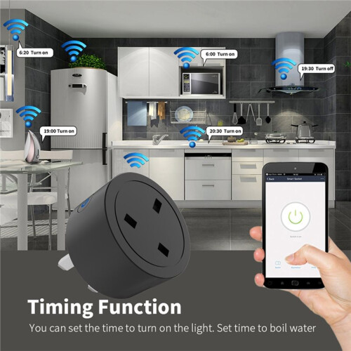 TUYA 16A  Plug WIFI Socket with Power Monitor Timing Function Voice Control Works UK Plug 1