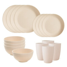 Unbreakable Dinnerware Set for 4, Dishwasher & Microwave Safe, Ideal for Outdoor and RV Dining