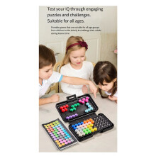 4X 200 Challenges IQ 3D Puzzle Board Game Classic Pyramid Plate Pearl Logical Mind for Children Pyramid Beads