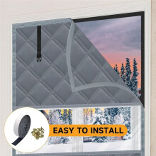 Winter Visible Insulated Window Curtain 39"X63",Thermal Insulated Window Cover with Buckles,Heavy Duty Window Insulation