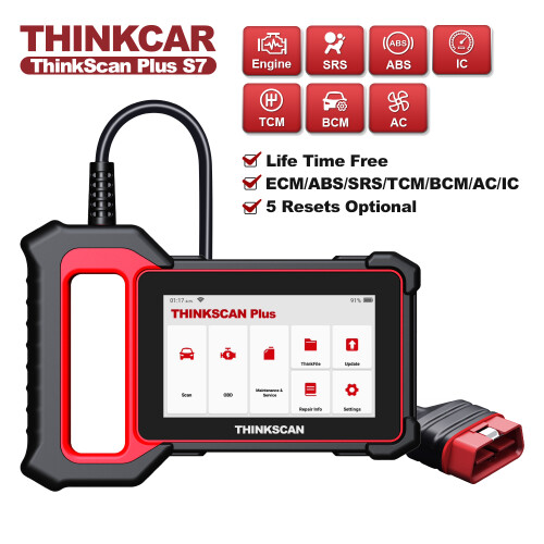 THINKCAR Thinkscan Plus S7, OBD2-scanner, 7 systeemdiagnoses, 5 gratis resets, voor autodiagnose