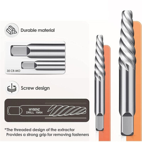 14Pcs Screw Extractor Set and Left Hand Drill Bits Set Easy Out Extractor,Broken Bolt Extractor Kit 2
