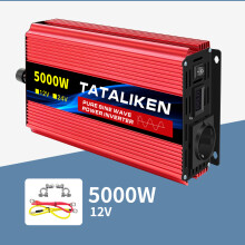 Onduleur, 12V naar 220V/50HZ/5000W, zuivere sinusgolf, DC naar AC omvormer met EU-stekker