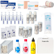 Ferretelix, Kit de reposição de primeiros socorros, conjunto de produtos para limpeza e curas, caixa de cartão 22x13x20 cm