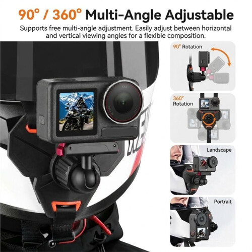 Motorcycle Helm Chin Strap Mount for ACTION 3/4/5PRO/OSMO 360 Action Camera Holder Bracket 2