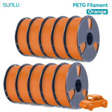 SUNLU Filament 3D PETG, 1,75 mm, 10 kg, Orange, Haute Résistance, Compatible Imprimantes FDM