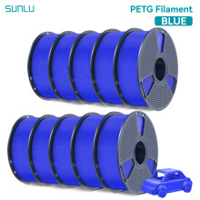 SUNLU Filament 3D PETG, 1,75 mm, Bleu, 10 kg, Haute Résistance, Bobine Réutilisable