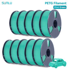 SUNLU Filament 3D PETG, 1,75 mm, 10 kg, Haute Résistance, Vert Menthe