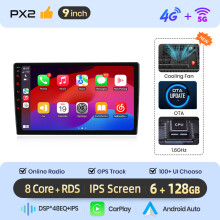 Junsun Autoradio PX2 10 pouces, 6 Go 128 Go, CarPlay et Android Auto sans fil, GPS Navigation pour Mercedes Benz Vito W639 Viano 2