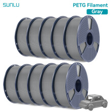 SUNLU Filament 3D PETG, 1,75 mm, Gris, Haute Résistance, Compatible Imprimantes FDM