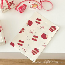 6pcs Vintage Red Apple Kraft Christmas Wrapping Paper, Large Gift Wrap for Holiday Presents and Decoration