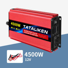 Onduleur, 4500W 12V 50HZ EU, pure sinus golfvorm, DC naar AC omvormer met UE stopcontact