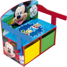 ARDITEX banco infantil 3 em 1 Mickey Mouse, madeira, vermelho e azul, 60x47x56cm, para quarto