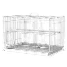 PawHut vogelkooi, 60x41x41 cm, wit, met 2 zitstokken en 2 voerbakken