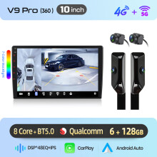 Junsun Autoradio Android Auto, Système Multimédia 10 pouces, 6G RAM + 128G ROM, Noir