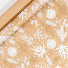 Jumbo Kraft Christmas Wrapping Paper Roll Black Gold Foil 17in x 33ft