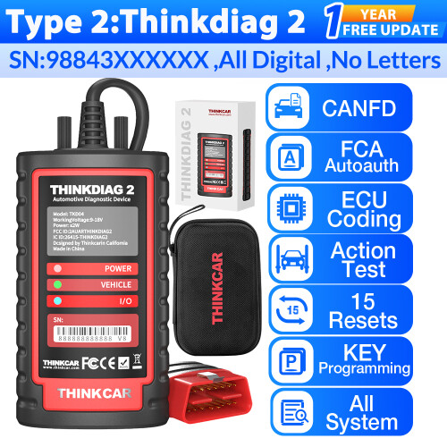 THINKCAR Thinkdiag 2, OBD2 scanner, 5 PCS, CAN FD protocol, voor GM auto's