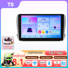 Autoradio Android 14 10,1 pouces, Qualcomm Snapdragon 6115, 4 cœurs 1G 16G, CarPlay sans fil, GPS, pour Peugeot 208 2008