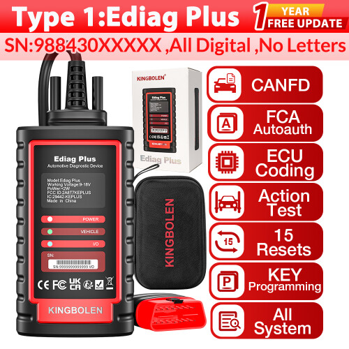 THINKCAR Thinkdiag 2, OBD2 scanner, 5 PCS, Ediag plus, voor GM auto's met ECU-codering en actieve tests