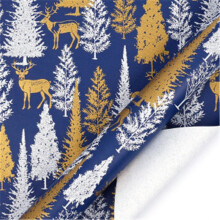 Jumbo Kraft Christmas Wrapping Paper Roll Black Gold Foil 17in x 33ft