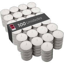 COM-FORT HOUSE Velas de chá brancas, conjunto de 100 unidades, 8 h de duração, 4x2,4 cm