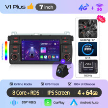 Junsun Autoradio Android 14, V1 Plus (4G 64G) 7 pouces avec caméra arrière, pour BMW E46