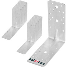 KOTARBAU, conjunto de 25 conectores em ângulo, aço galvanizado, 150 x 150 x 65 mm, prata, para madeira