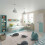 Miroytengo conjunto de quarto completo para quarto juvenil ou infantil, verde e branco, com estrado 1