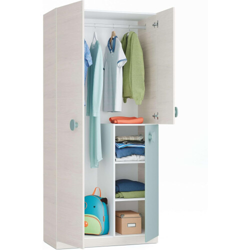 Miroytengo conjunto de quarto completo para quarto juvenil ou infantil, verde e branco, com estrado 2