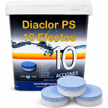 DIACLOR PS 10 Efectos, cloro total para piscinas, 5 kg, conjunto de 50 pastilhas de 100 g, tratamento profissional