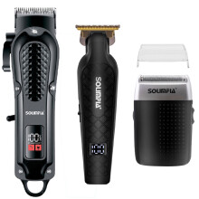 Solimpia Tondeuse à cheveux professionnelle, sans fil, rechargeable USB-C, coupe à zéro, lot de 3 pièces